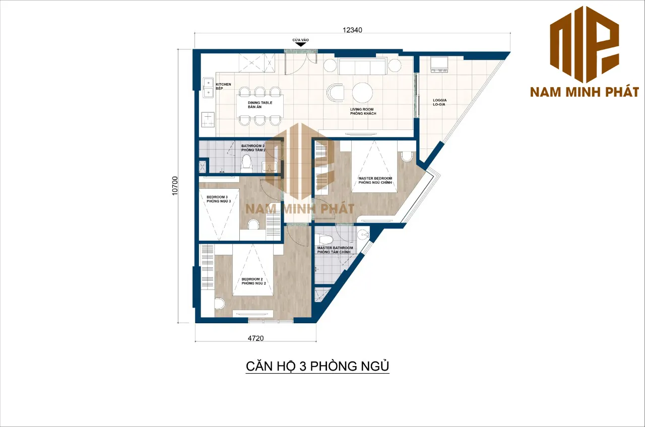 Căn góc 3 phòng ngủ Thiên Quân Marina Plaza