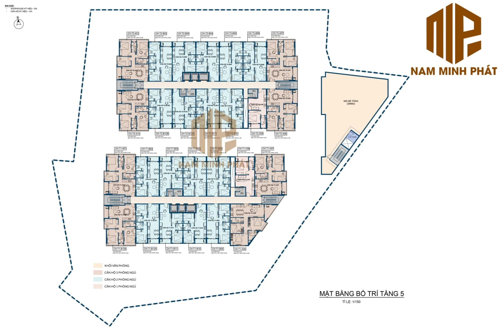 Mặt bằng tầng 5 Thiên Quân Marina Plaza