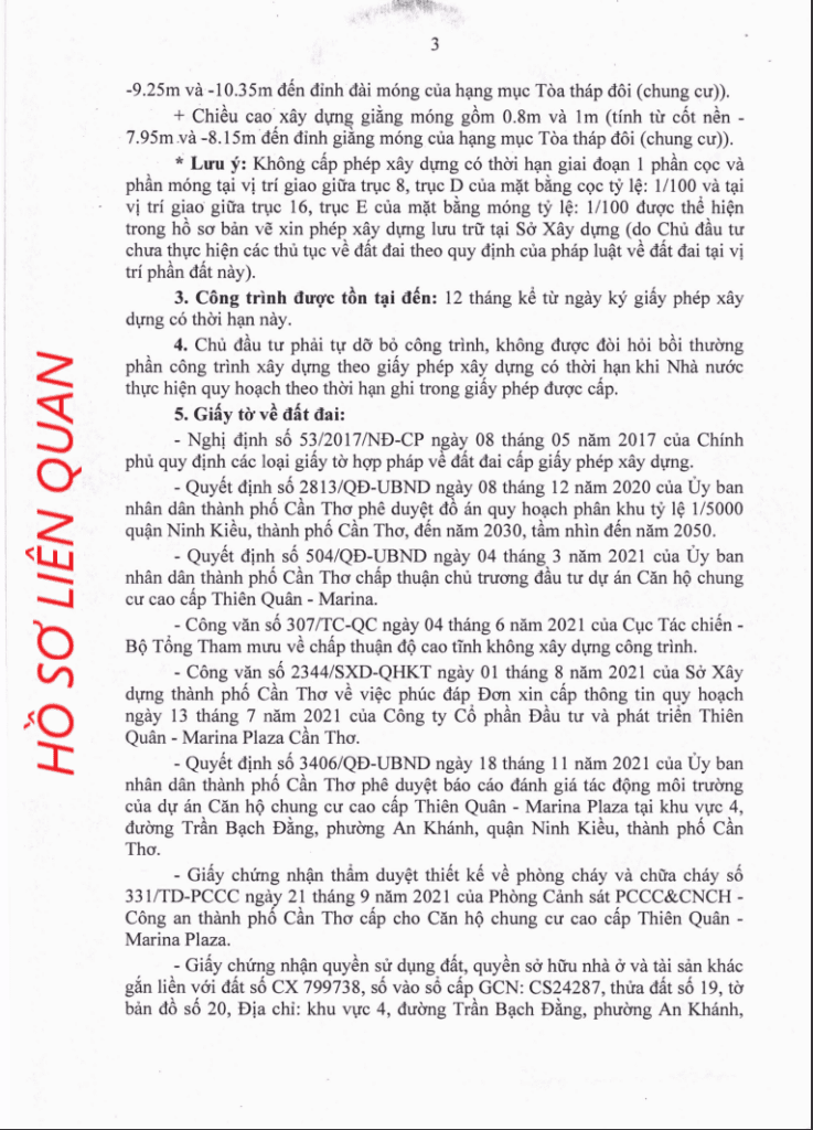 pháp lý chung cư thiên quân marina plaza cần thơ
