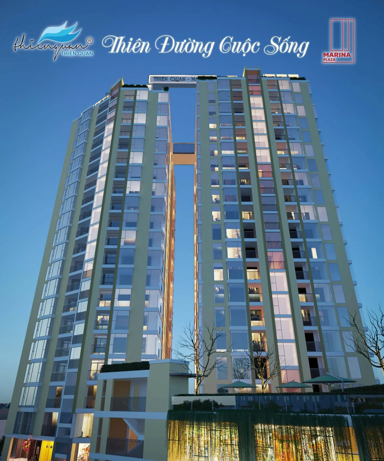 Phối cảnh tháp đôi Thiên Quân Marina Plaza