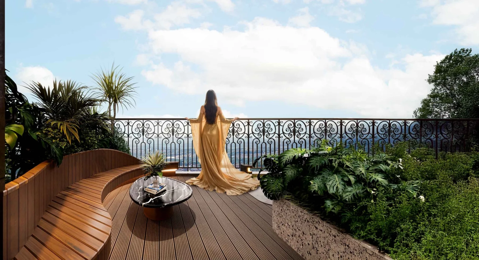 Penthouse Cara River Park sân vườn view sông Hậu