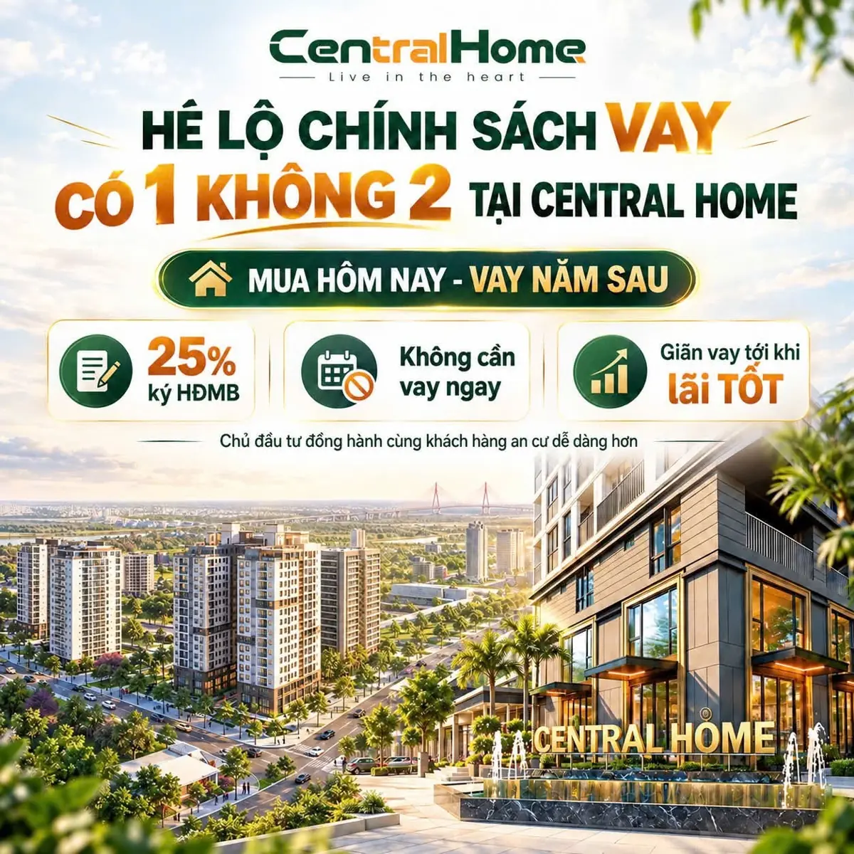 Chính sách vay ưu đãi tại chung cư Central Home
