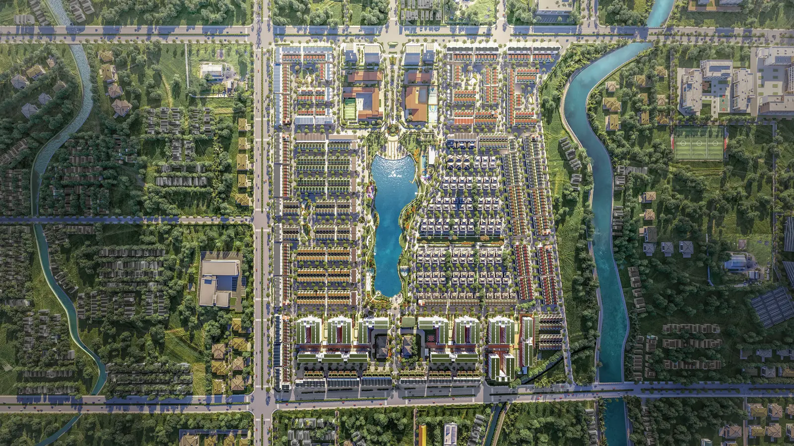 Mặt bằng giai đoạn 4 Nam Long II Central Lake nhìn từ trên cao
