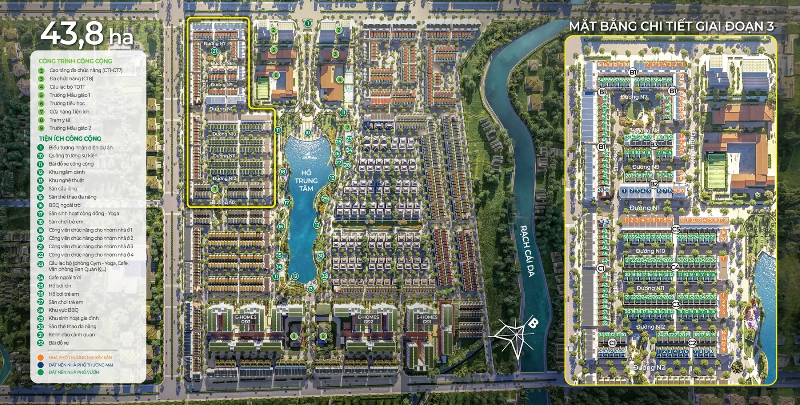 Mặt bằng phân lô giai đoạn 3 Nam Long II Central Lake