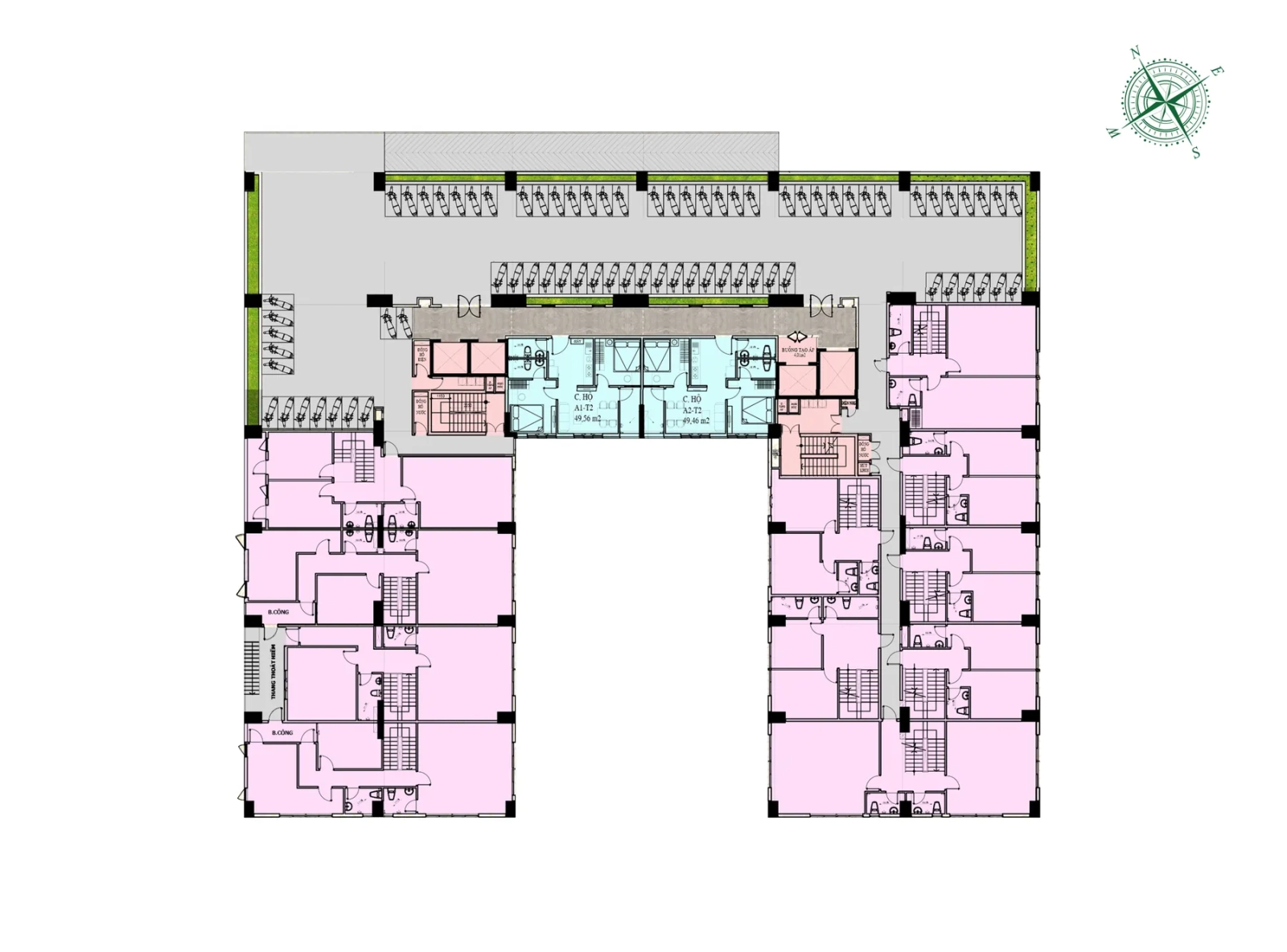 Mặt bằng tầng 2 chung cư Central Home