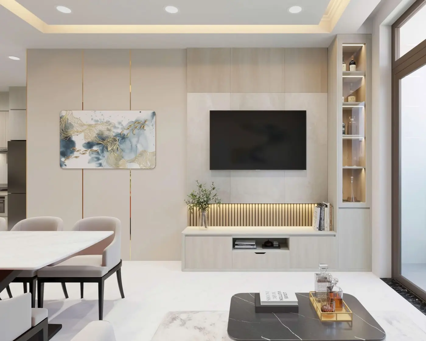 Phòng khách căn hộ mẫu Central Home
