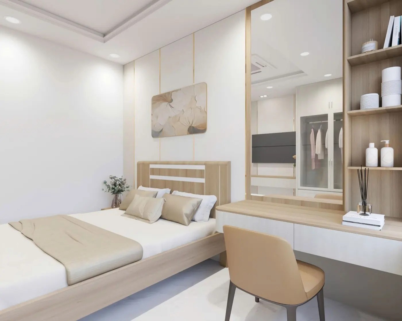 Phòng ngủ master căn hộ mẫu Central Home