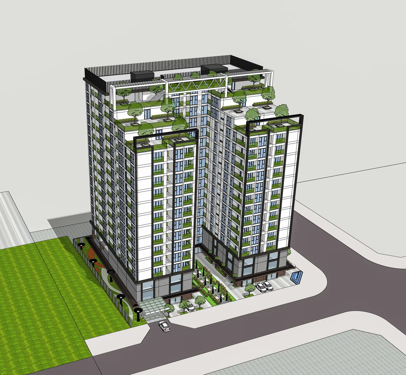 Phối cảnh chung cư Central Home nhìn từ đường Nguyễn Văn Quang